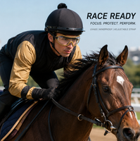 Professional Windproof Sports Goggles Horse Racing Skydiving Adjustable Fit Transparent UV400 Lens Durable Sports Goggles