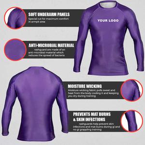 Diseño personalizado manga larga hombres jiu jitsu kimono no GI Rashguard sublimado impreso BJJ Rash Guard - Product Image 5
