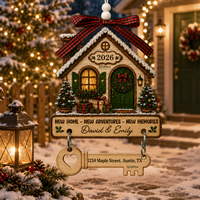 EffiPrint Impression à la Demande : Ornement en Bois Personnalisé avec Étiquette pour Accrocher sur l'Arbre de Noël, le Cheminée ou la Vitrine