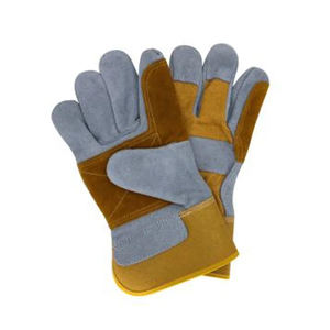 Vente en gros de gants de travail en cuir d'hiver pour hommes doublés en polaire de vachette double couche de gants anti-chimiques respirants résistants à la déchirure - Product Image 1