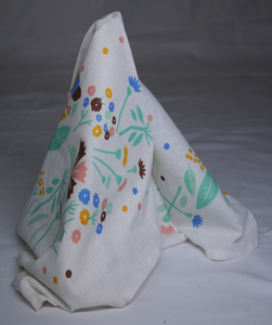Ensemble de torchons carrés en coton 100 % biologique de haute qualité, écologiques, à séchage rapide, réutilisables, jetables, pour la cuisine, motif floral - Product Image 4