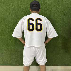 Fashion Streetwear Winter Thermal Acid Wash Tshirt Shorts <b>Set</b> OEM Custom Breathable Polyester/Cotton Embroidered Plus Size Mens - Product Image 2