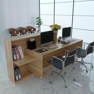 GreeDe BLT68007 L-Shape Modern Luxury Commercial Office Reception <b>Desk</b> for Retail Hotels Beauty Salons Gyms Bars-250x80x110 (cm) - Product Image 3
