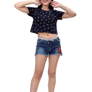 Verano nueva moda alta calidad 100% algodón transpirable camisetas OEM Premium venta al por mayor mujeres Slim Camisetas cuello redondo - Product Image 5