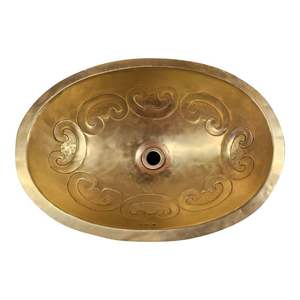 Évier en laiton finition mate pour un style de salle de bain élégant, offrant un aspect subtil avec une texture riche en laiton - Product Image 6