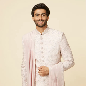 Elegante color rosa hombres diseño personalizado Sherwani nueva colección de bodas para hombres diseñador Sherwani novio desgaste - Product Image 1