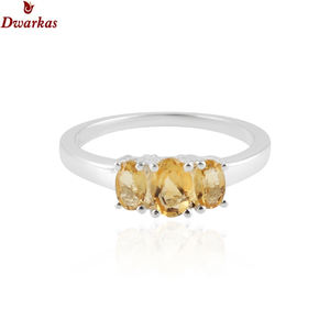 Nuevo diseño de joyería 925 plata esterlina mujeres tres piedras anillos de Topacio azul - Product Image 4