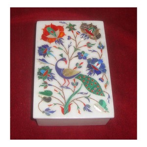 กล่องเครื่องประดับฝังหินอ่อนรูปทรงอินเดียแบบธรรมชาติดีไซน์ล่าสุด - Product Image 1