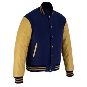 Dernière conception 2025 OEM hommes bleu polaire en cuir manches High Street Letterman Varsity veste prix de gros Varsity - Product Image 5