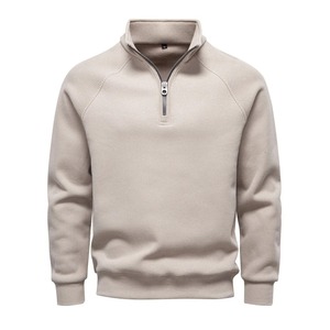 Autumn Winter Stand-Up Collar Sports <b>Jacket</b> for <b>Men</b> XL Zipper Hooded Pullover Retro <b>Velvet</b> Casual Hoodie Solid Jersey Top - Product Image 3