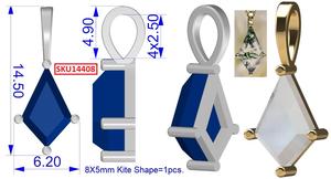 Colgante chapado en oro de Plata de Ley 925 con forma de cometa de ágata musgo para collar de fabricación de joyería ajustable - Product Image 4