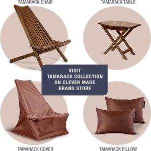 Silla plegable de madera maciza de Acacia de perfil bajo con estilo para patio al aire libre, porche, césped, jardín, muebles para el hogar, personalizable - Product Image 2