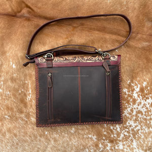 Cheveux occidentaux sur cuir usiné Floral bandoulière enveloppe sac pour femmes de haute qualité en cuir de vache véritable dissimulé sac à main de transport - Product Image 4