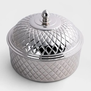 หม้ออุ่นอาหารสองสี ทอง-เงิน พรีเมียม ลายเพชร ผ้าคลุมสแตนเลสขัดเงา - Product Image 6