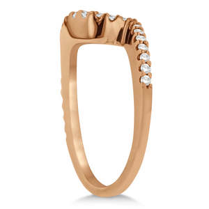 แหวนแต่งงานทรงเพชร Contour 0.25 กะรัต ประดับเพชรแบบ Prong Set ในทองคำโรสโกลด์ 18K - Product Image 3