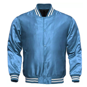 เสื้อแจ็คเก็ตเบสบอลผ้าซาตินสำหรับผู้ชาย สไตล์วาร์ซิตี้ แจ็คเก็ตบอมเบอร์ คุณภาพพรีเมียม คอลเลคชั่นขายส่ง - Product Image 3
