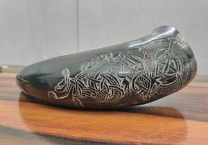 Logotipo personalizado cuerno para beber al por mayor cuerno para beber estilo vikingo cuerno para beber vidrio pulido artesanías naturales para Hotel hogar - Product Image 4