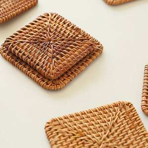 Classic Irregular Shape <b>Wood</b> Eco-Friendly Coasters Drink Cup Coater Table Dish Plate <b>Placemat</b> Set with Private Brand - Product Image 1