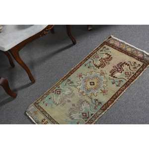 Clásico Beige azul 1,6X3,3 pies Alfombra de lana hecha a mano estilo turco Patchwork diseño rectangular para sala de estar de gran tamaño para adolescentes - Product Image 2