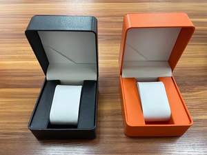 Caixa de Presente de Luxo para Relógio Masculino com Cantos Arredondados, Logotipo Personalizado, 4 Cores, Estojo de Couro para Relógio de Quartzo - Product Image 3