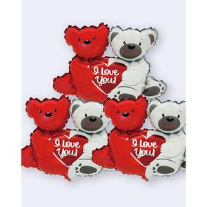 Globos de aluminio con diseño de ositos y la frase 'Te amo' para fiestas, 38x40.5cm, paquete de 12 unidades, artículos para el Día de San Valentín - Product Image 1