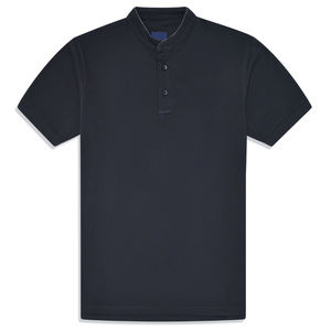 Camiseta de punto de algodón 100% de alta calidad para hombre, respetuosa con el medio ambiente, transpirable, logotipo personalizable, sólido, 220g, cuello levantado, estilo informal - Product Image 1