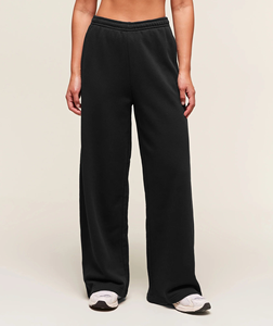Ventes en gros de pantalons de survêtement pour femmes de haute qualité, poids lourd, 400 GSM, 100% coton, molleton brossé à l'intérieur, logo personnalisé, coupe ample, jambes larges - Product Image 4