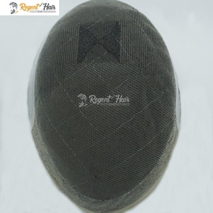 วิกผมปลอมแปดเหลี่ยมสำหรับผู้ชายผมปลอมแบบผูกด้วยมือสไตล์อินเดียเรมี100% ผมมนุษย์แบบธรรมชาติและทรงตรง - Product Image 3