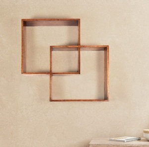 Wooden Craft Display Rack Storage <b>Unit</b> Bathroom <b>Shelves</b> Polygon <b>Shelf</b> Wood Wall Bedroom <b>Kitchen</b> Office Home Three-Layer Heavy - Product Image 4