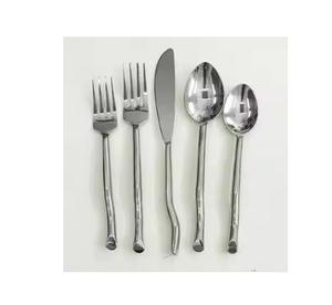 Service de couverts en métal avec poignée en bois pour cuisine traditionnelle rustique, table à manger, idéal pour un usage quotidien et les fêtes - Product Image 2