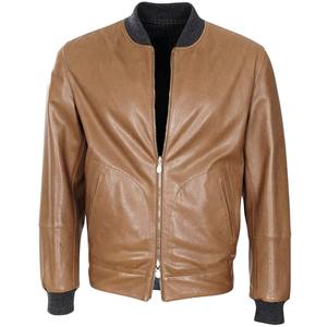 Chaqueta de cuero genuino para hombre de la mejor calidad para otoño e invierno, estilo callejero liso teñido con servicio OEM, venta en línea - Product Image 1