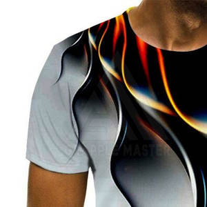 Camiseta de alta calidad para hombre de talla grande Slim Fit sublimación algodón/fibra de bambú patrón sólido ligero antiarrugas secado rápido - Product Image 5