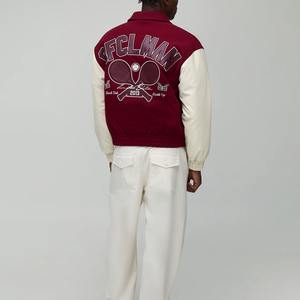 Veste en cuir de dernière génération, broderie en chenille, veste bomber en laine, veste de baseball universitaire, veste de collège, veste varsity 2025 - Product Image 5