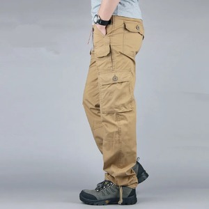 กางเกงลำลองผ้าฝ้ายออร์แกนิกของผู้ชายกางเกงคาร์โก้ระบายอากาศได้หลายกระเป๋าระดับพรีเมียมทันสมัย100% ใหม่ - Product Image 2