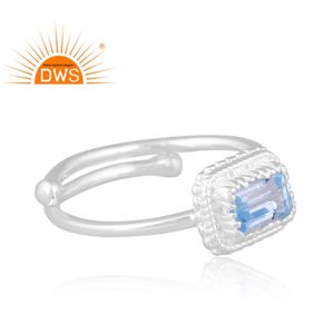 แหวนพลอยบุษราคัมสีเงินแท้ปรับได้ออกแบบล่าสุดสำหรับผู้หญิงของขวัญสำหรับผู้หญิง - Product Image 3