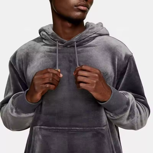 Pull à capuche uni imprimé par transfert thermique personnalisé en usine pull vierge - Product Image 1