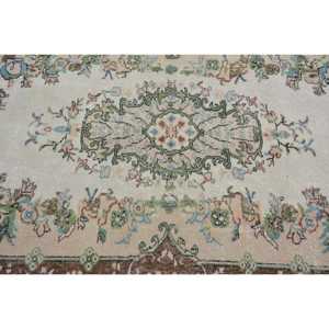 3.9x7 ft Rug, Vintage Turkish Area Rug, <b>Brown</b> <b>Wool</b> Rug - Product Image 5