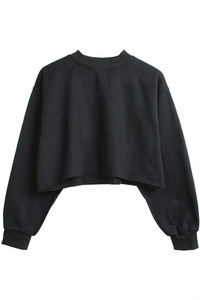 Sweat-shirt à manches longues pour femme, nouvelle mode, crop top d'hiver, sweat-shirt à capuche, design en maille, effet transparent, décolleté, pull - Product Image 5