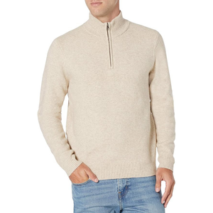 Pull-over d'hiver pour homme personnalisé OEM/ODM, manches longues, en maille géométrique fourrée, anti-boulochage, séchage rapide, respirant - Product Image 4