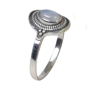 Meilleure bague de conception classique faite à la main en argent sterling massif 925 naturel bleu feu arc-en-ciel pierre de lune 925 timbre fait main bague bijoux - Product Image 1