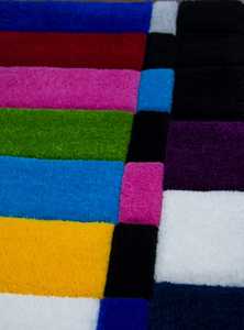 พรมมัดปมที่ทันสมัยลายแอ็บสแตรกต์พรมปักลายเรนโบว์ทีวีไร้สัญญาณพรมปรับขนาดได้ - Product Image 6