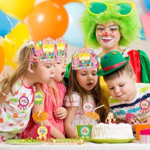 Couronnes d'anniversaire pour enfants pour la classe, chapeaux d'anniversaire ajustables et mignons, couronnes d'anniversaire en papier colorées pour enfants - Product Image 1