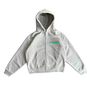 Sweat-shirt à capuche unisexe personnalisé de haute qualité en molleton 100% coton/éponge française avec fermeture éclair, impression de logo en relief, séchage rapide - Product Image 2