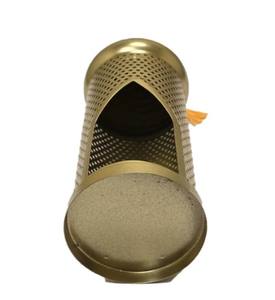 Farol Antiguo de Metal Dorado con Diseño de Cúpula Martillada y Perforada, Brillo Cálido de Vela para Decoración de Ramadán y Regalos - Product Image 5