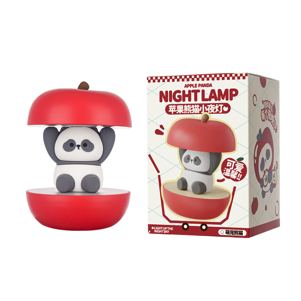 New Arrival Factory Portable USB Charge Desk Table Lamp Christmas Eve Apple Panda Night Light Led