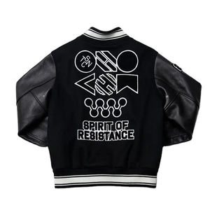 Vente en gros de vestes universitaires personnalisées pour hommes veste à manches en laine épaisse brodée sur le devant coupe ample taille longue - Product Image 2