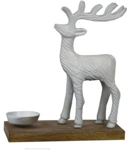 Meilleure vente coeur en aluminium et T-Light couleur blanche sur socle en bois lot de 2 fabriqués à la main personnalisés décoratifs de Noël - Product Image 4