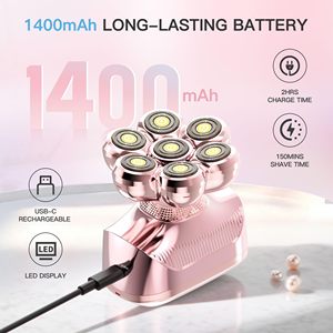 Afeitadora Eléctrica Indolora para Mujer, Depiladora Corporal y de Bikini, Maquinilla Rotatoria con Alimentación USB, Resistente al Agua, Lavable, Certificación IPX7, Repuesto - Product Image 2