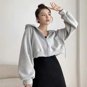 Sweat-shirts d'hiver pour femmes avec broderies et appliqués, fermeture éclair, style streetwear, coupe classique, 100% coton molletonné, grandes tailles 2025 - Product Image 1