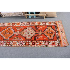 พรมตุรกี, พรมวิ่งขนาด 2.5x9.5 ฟุต, พรมวินเทจลายต้นไม้สีส้มทำจากขนสัตว์ - Product Image 5